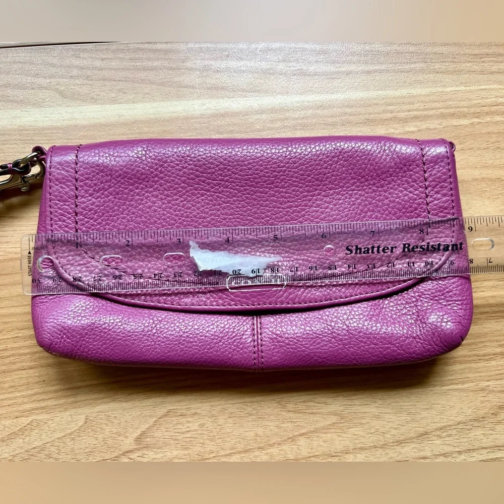 Coach Purple Pebbled Leather Clutch - Picture 14 of 15